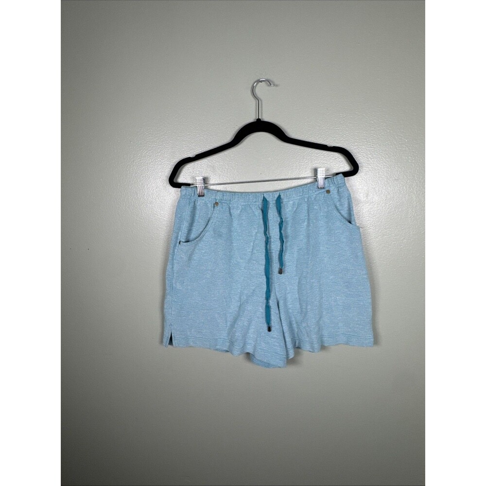 Vtg Classics by Jantzen Teal Knit Shorts Size‎ Large Drawstring Casual Comfort